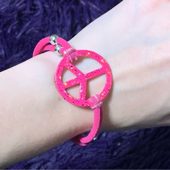 Hot Pink Peace Sign Bracelets ☮️✌️ - Picture 7 of 7